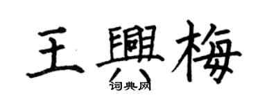 何伯昌王興梅楷書個性簽名怎么寫