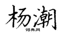 丁謙楊潮楷書個性簽名怎么寫