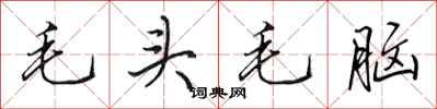 田英章毛頭毛腦行書怎么寫