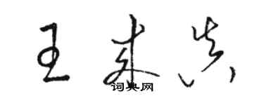 駱恆光王來真草書個性簽名怎么寫