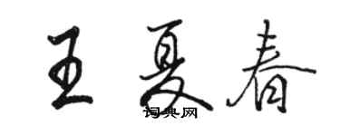 駱恆光王夏春行書個性簽名怎么寫