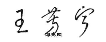 駱恆光王芳寧草書個性簽名怎么寫