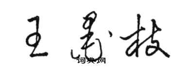 駱恆光王墨枝草書個性簽名怎么寫