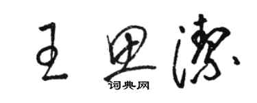 駱恆光王思潔草書個性簽名怎么寫