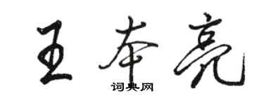 駱恆光王本亮行書個性簽名怎么寫