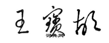 駱恆光王寶胡草書個性簽名怎么寫