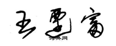 朱錫榮王遷富草書個性簽名怎么寫