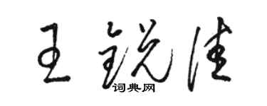 駱恆光王銳佳草書個性簽名怎么寫