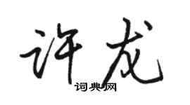 駱恆光許龍行書個性簽名怎么寫
