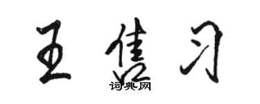 駱恆光王售習行書個性簽名怎么寫