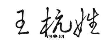 駱恆光王杭娃草書個性簽名怎么寫
