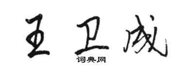 駱恆光王衛成行書個性簽名怎么寫