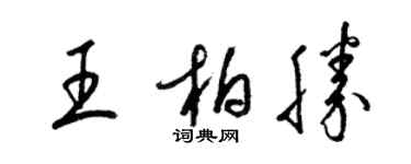 梁錦英王柏勝草書個性簽名怎么寫