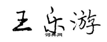 曾慶福王樂遊行書個性簽名怎么寫