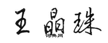 駱恆光王晶珠行書個性簽名怎么寫