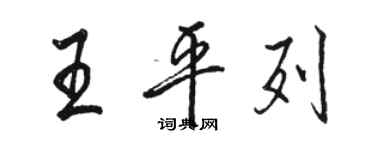 駱恆光王平列行書個性簽名怎么寫