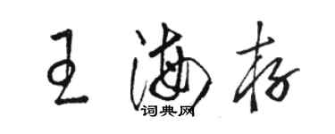 駱恆光王海存草書個性簽名怎么寫