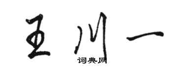 駱恆光王川一行書個性簽名怎么寫