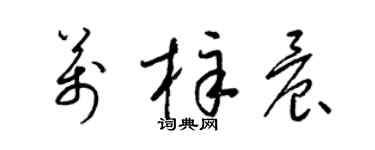 梁錦英萬梓晨草書個性簽名怎么寫