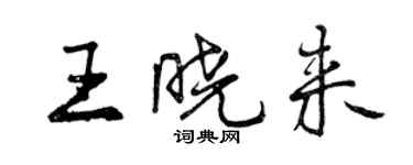 曾慶福王曉來行書個性簽名怎么寫