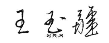 駱恆光王玉疆草書個性簽名怎么寫