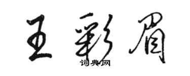 駱恆光王彩眉行書個性簽名怎么寫