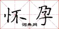 侯登峰懷孕楷書怎么寫