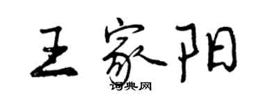 曾慶福王家陽行書個性簽名怎么寫