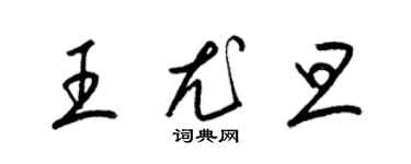 梁錦英王尤旦草書個性簽名怎么寫