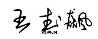 朱錫榮王武飈草書個性簽名怎么寫