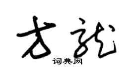 朱錫榮方龍草書個性簽名怎么寫