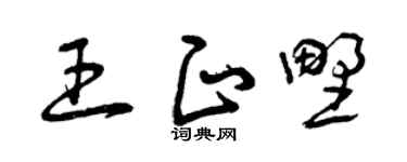 曾慶福王正野草書個性簽名怎么寫