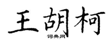 丁謙王胡柯楷書個性簽名怎么寫