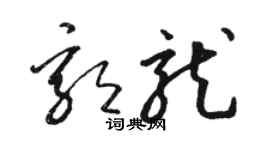 駱恆光郭龍草書個性簽名怎么寫