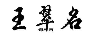 胡問遂王翠名行書個性簽名怎么寫