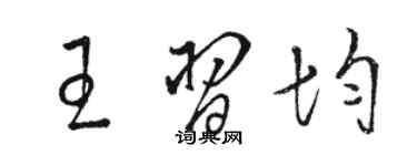 駱恆光王習均草書個性簽名怎么寫