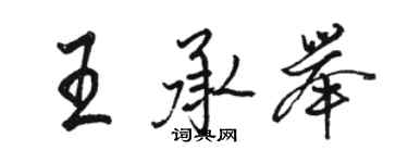 駱恆光王承舉行書個性簽名怎么寫