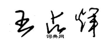 朱錫榮王占輝草書個性簽名怎么寫