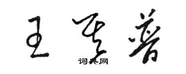 駱恆光王其普草書個性簽名怎么寫