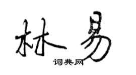 曾慶福林易行書個性簽名怎么寫