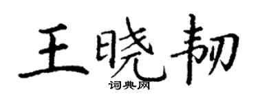 丁謙王曉韌楷書個性簽名怎么寫