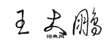 駱恆光王大鵬草書個性簽名怎么寫