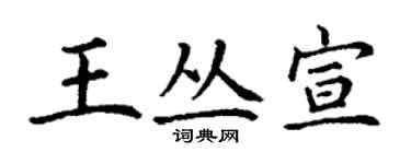 丁謙王叢宣楷書個性簽名怎么寫
