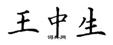 丁謙王中生楷書個性簽名怎么寫