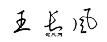 梁錦英王長風草書個性簽名怎么寫