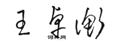 駱恆光王卓衡草書個性簽名怎么寫