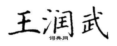 丁謙王潤武楷書個性簽名怎么寫