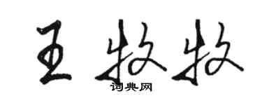 駱恆光王牧牧行書個性簽名怎么寫