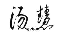 駱恆光湯慧草書個性簽名怎么寫