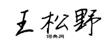 王正良王松野行書個性簽名怎么寫